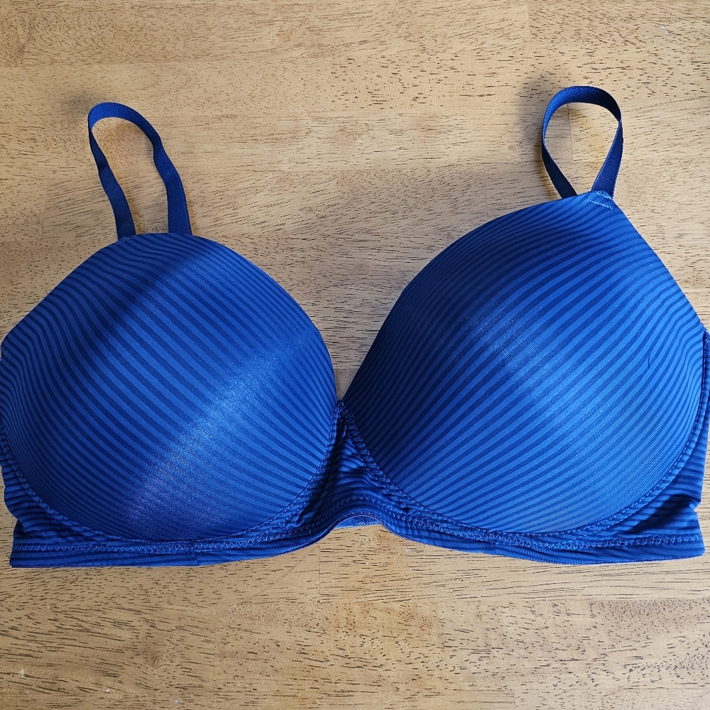 PURE BEAUTY Womens Blue Lightly Lined, Wireless Bra - Size 42D